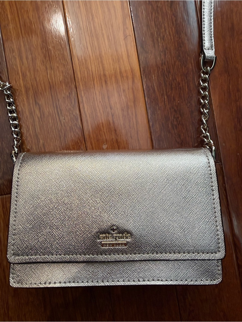 kate spade metallic gold crossbody bag